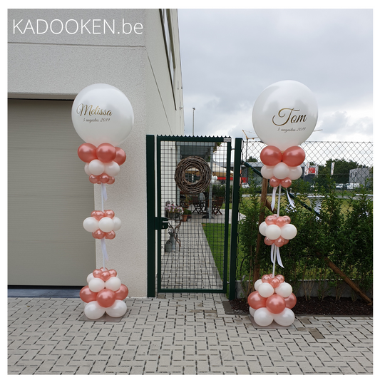 Elegante ballonzuil met eigen tekst