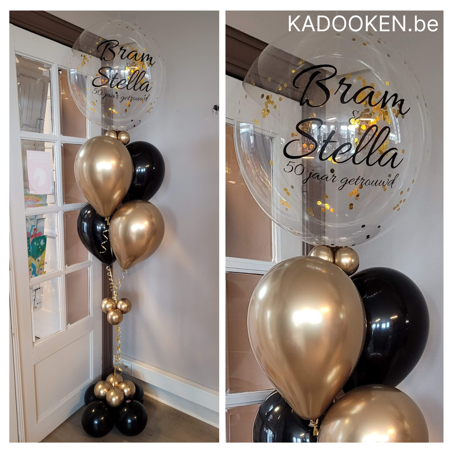 Confetti Bubbleboeket met eigen tekst
