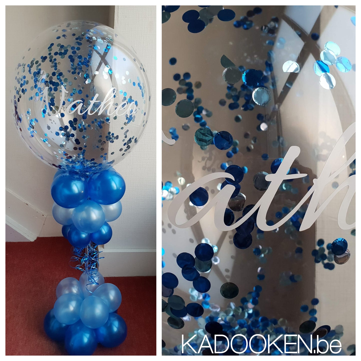 Tafelballon Confetti-bubble met eigen tekst