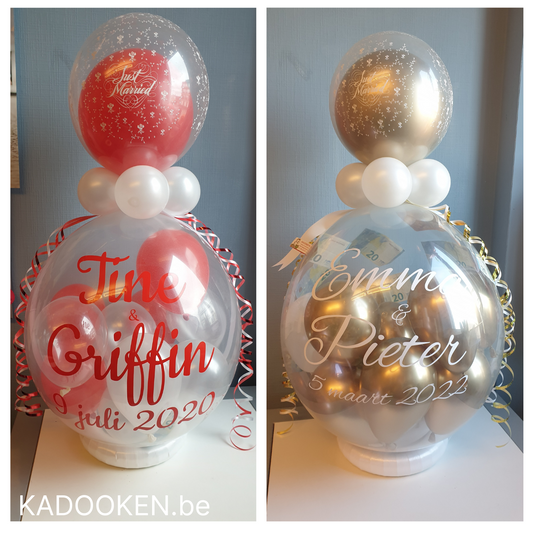 Geldballon/Geschenkballon Huwelijk - met eigen tekst