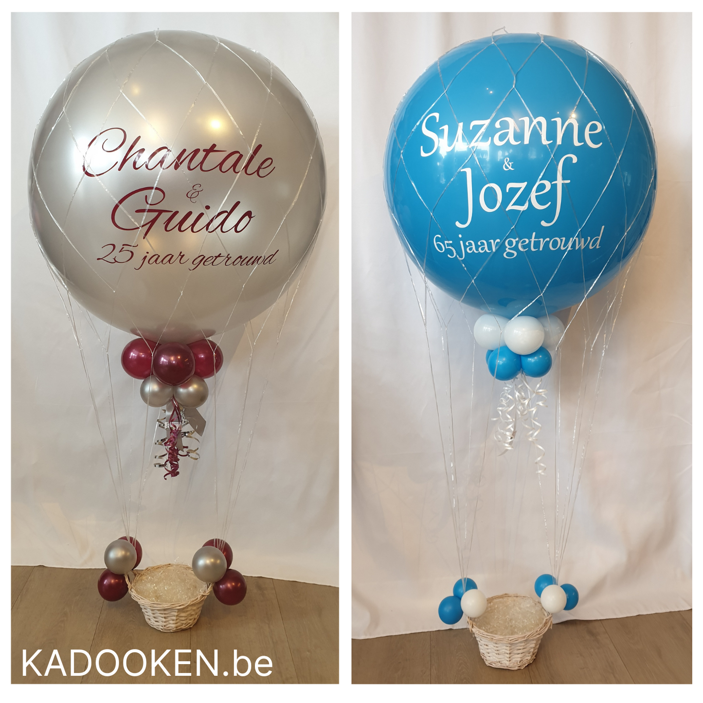 XL luchtballon met mandje en eigen tekst