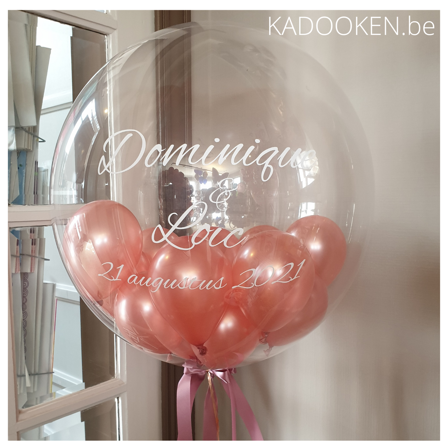 Bubble ballon tekst gevuld met mini-ballonnen – KADOOKEN.be